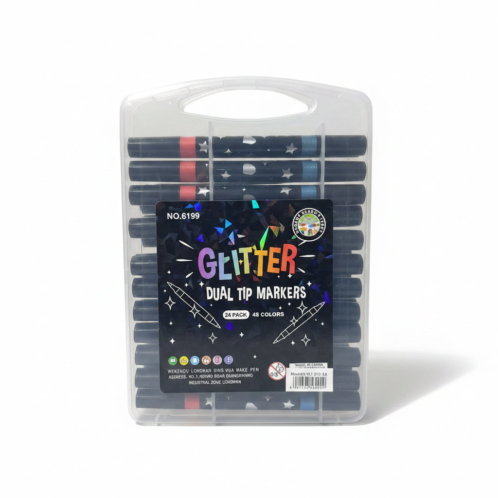 GLITTER DUAL TIP 24/PIEZAS