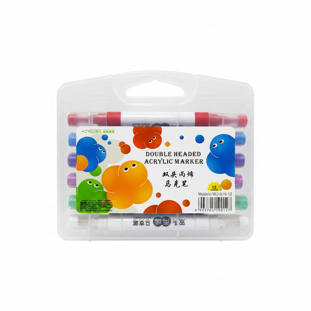 MARCADOR ACRÍLICO CAJA BLANCA /12 PZA