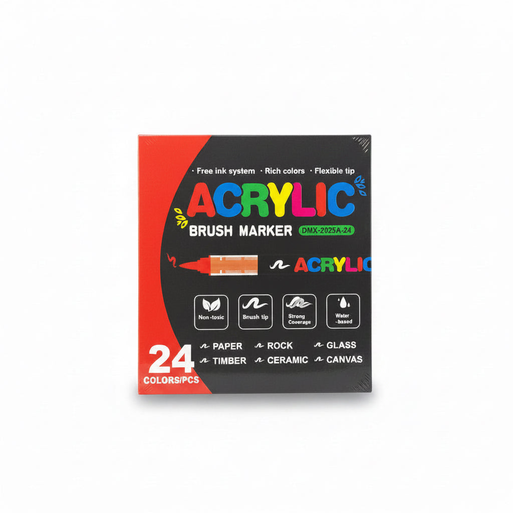 MARCADOR ACRÍLICO BRUSH /24 PIEZA