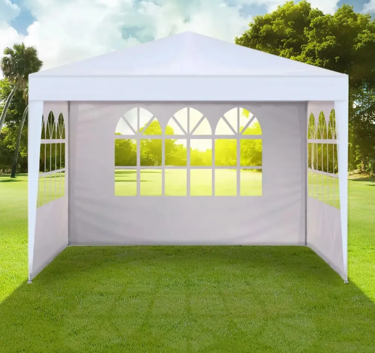 Toldo Carpa 3x3 con paredes reforzado lona impermeable color blanco