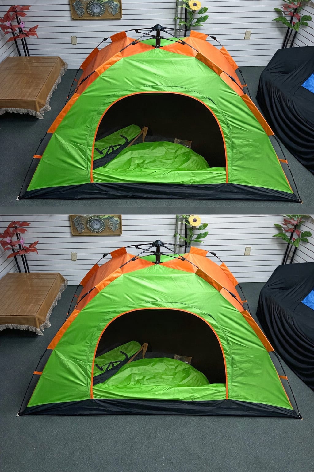 CASA DE CAMPAÑA NARANJA CON VERDE 180X190X120