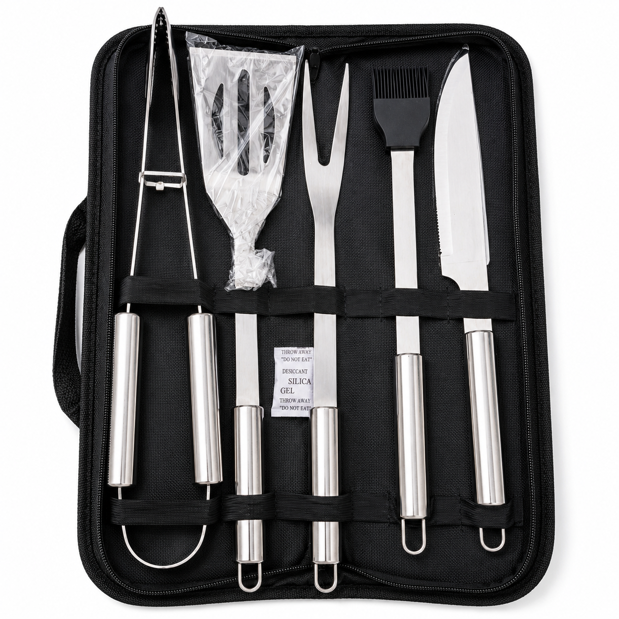 Set de utensilios acero inoxidable para asador
