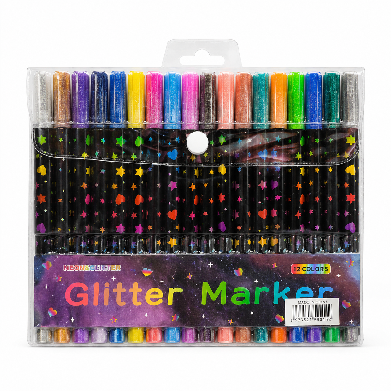 MARCADOR GLITTER DISEÑO / 24 PZA