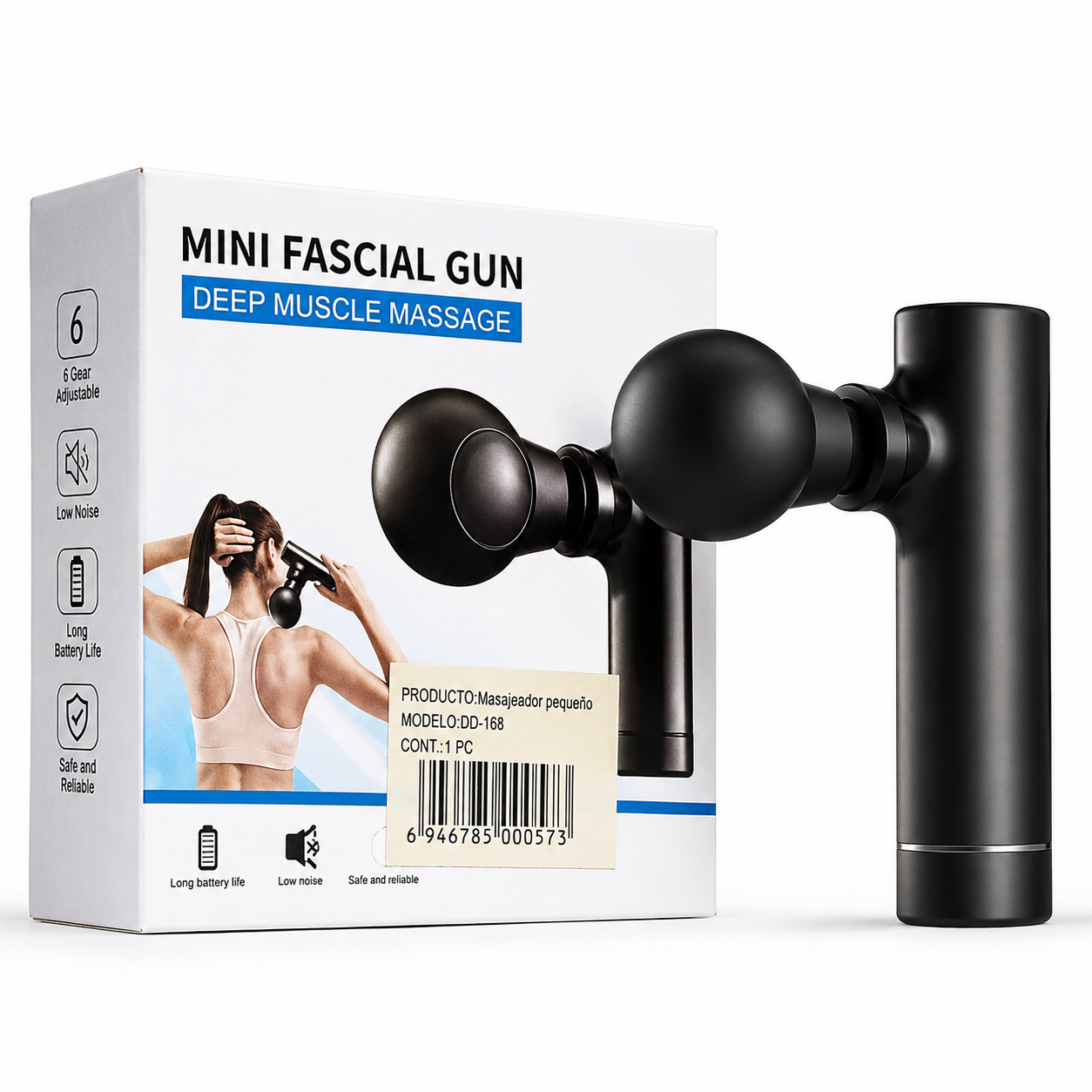 Mini Pistola Masajeadora Muscular – Masaje Profundo Portátil