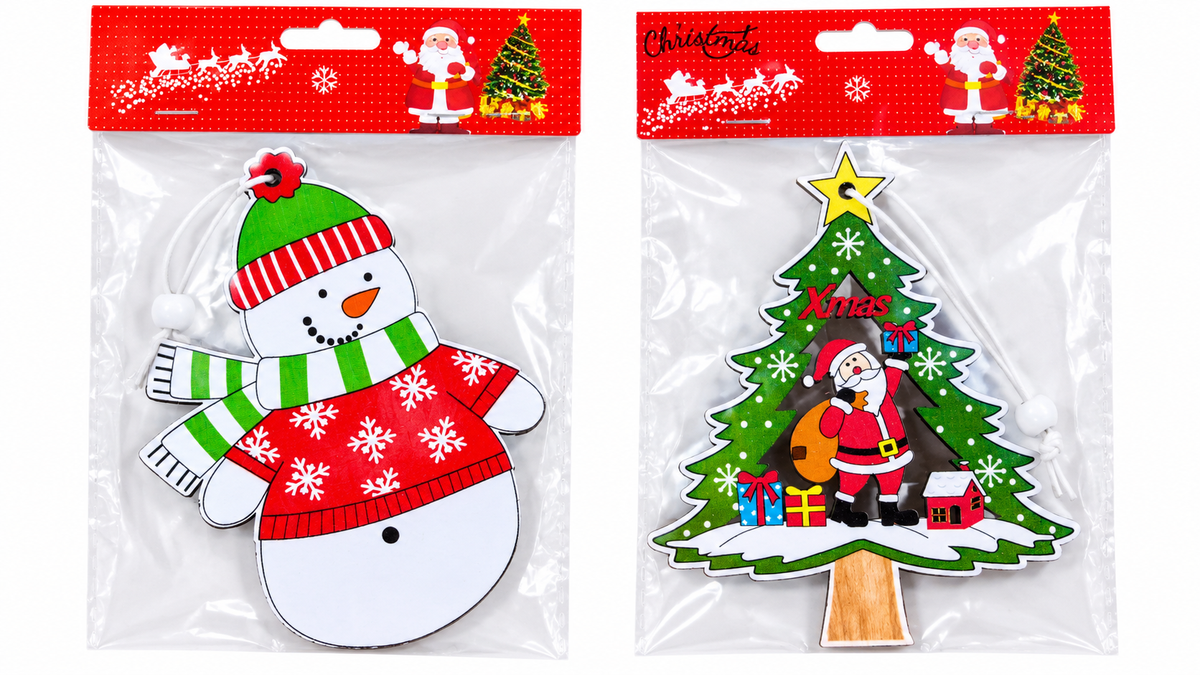 Figuras colgantes de santa, reno y mono de nieve mdf