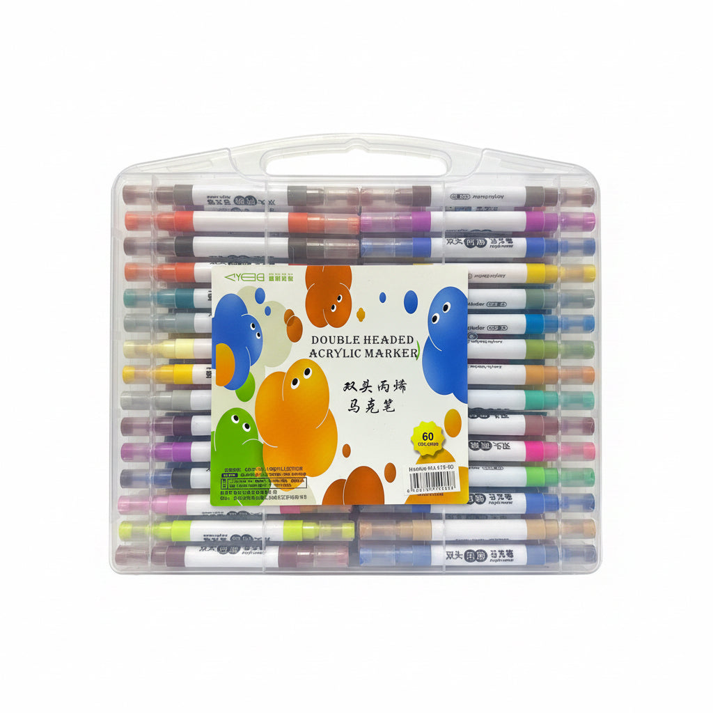 MARCADOR ACRÍLICO CAJA BLANCA 60 PZA