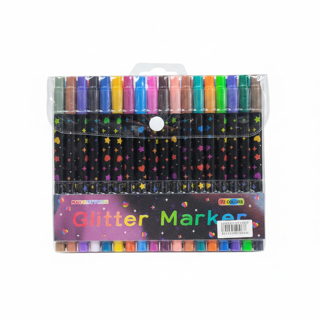 MARCADOR GLITTER DISEÑO / 36 PZA