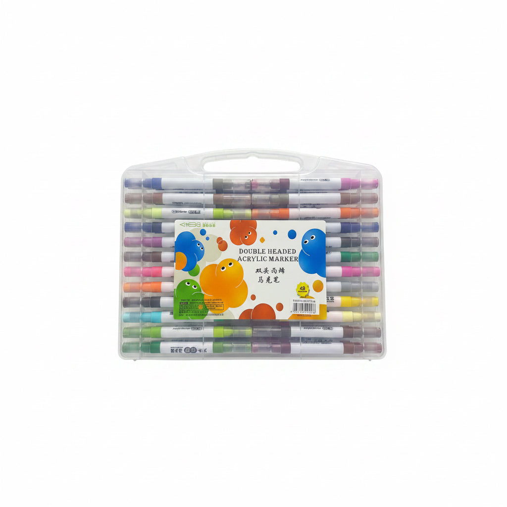 MARCADOR ACRÍLICO CAJA BLANCA 48 pza