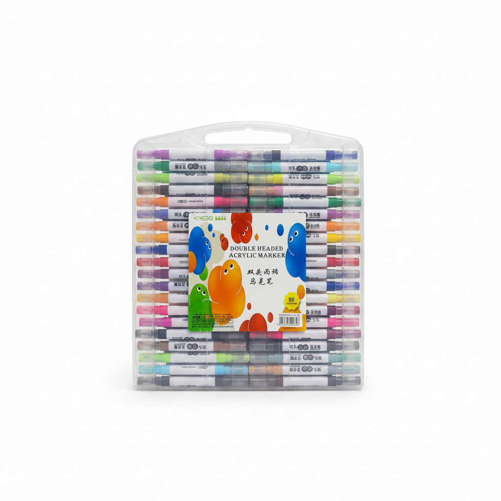 MARCADOR ACRÍLICO CAJA BLANCA 80 pza