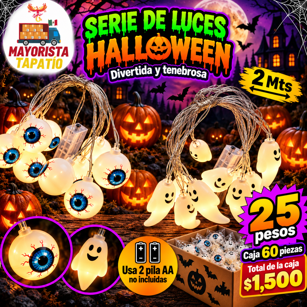 CAJA SERIE HALLOWEN/ CAJA 60 pza