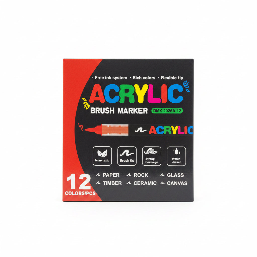 MARCADOR ACRÍLICO BRUSH /12 PZA