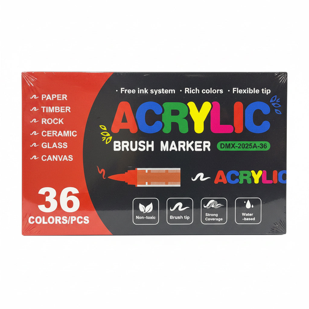 MARCADOR ACRÍLICO BRUSH /36 PZA