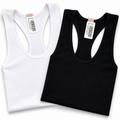 Blusa manga corta blanco y negro