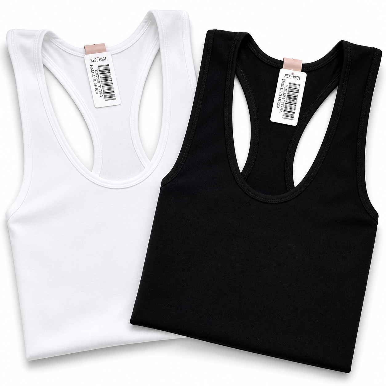 Blusa manga corta blanco y negro