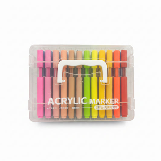 ACRYLIC MARKER 48 PIEZAS CAJA TRANSPARENTE