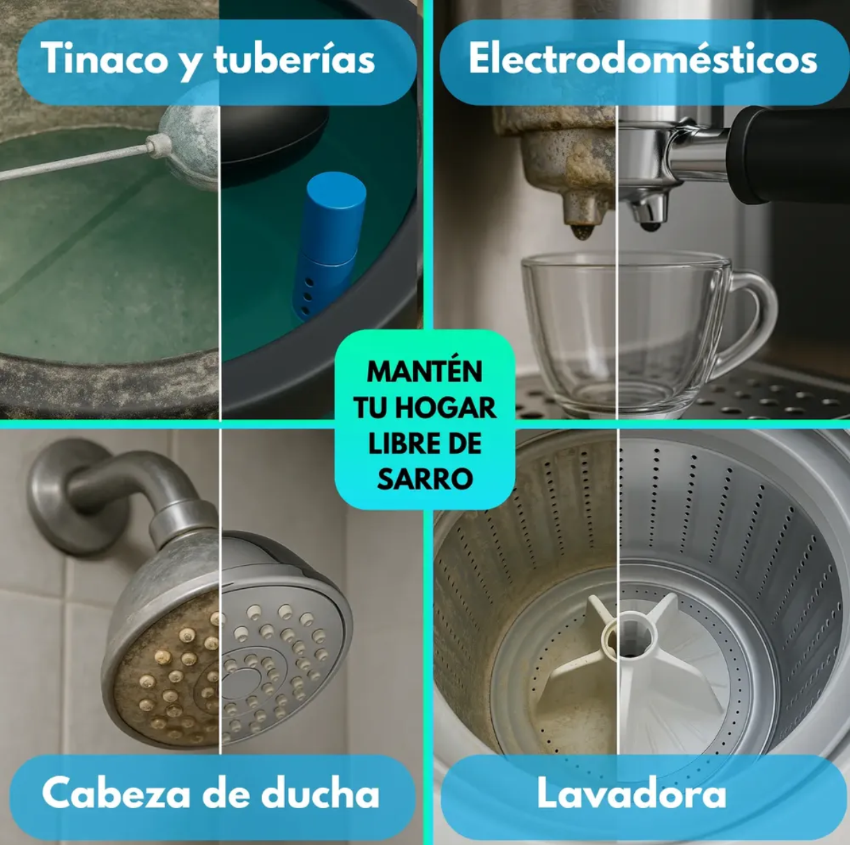 Sistema Dual Desinfectante y Antisarro para Tinaco AQUATECH | Cartucho 3 Meses