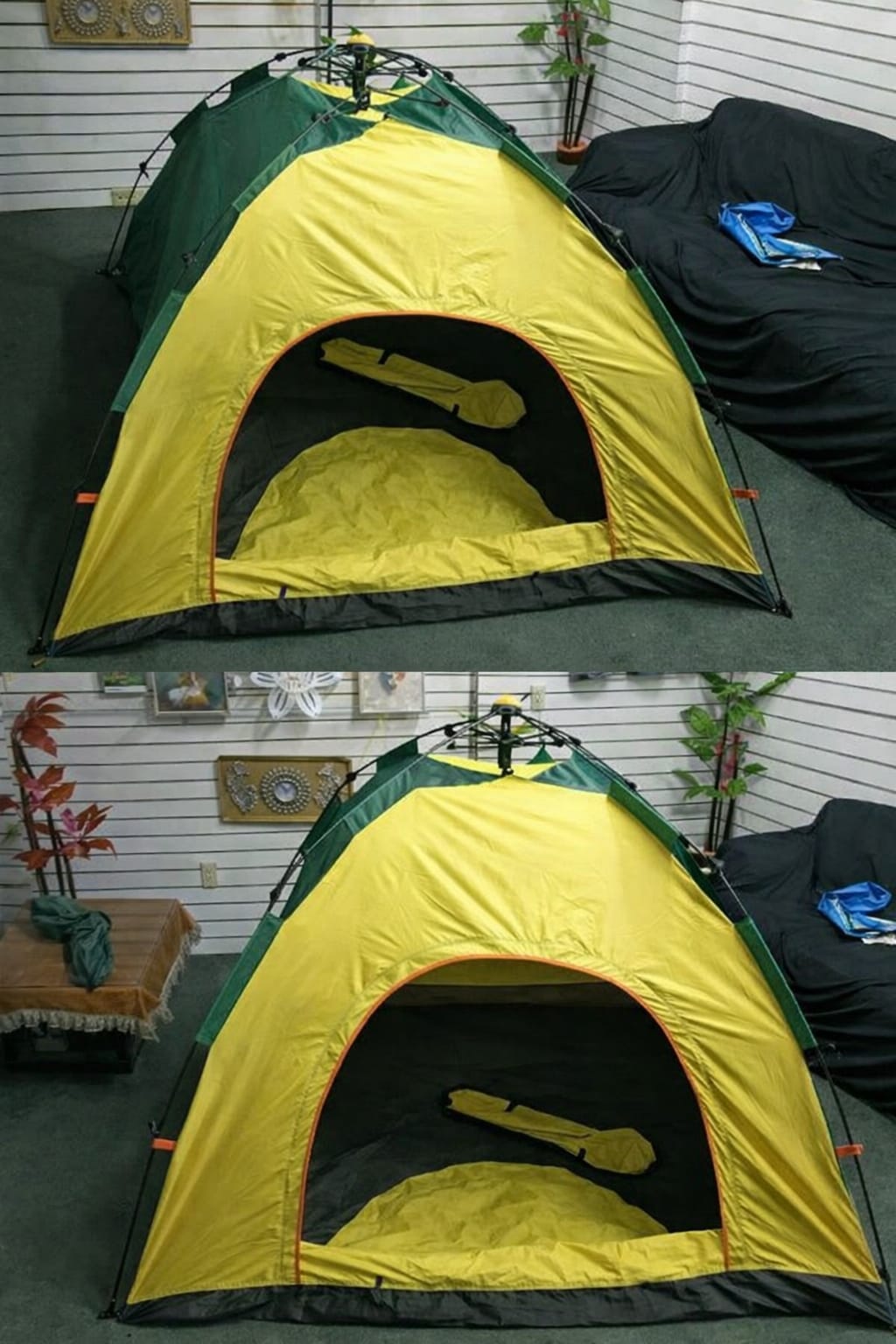 CASA DE CAMPAÑA VERDE Y AMARILLO 190X135X103