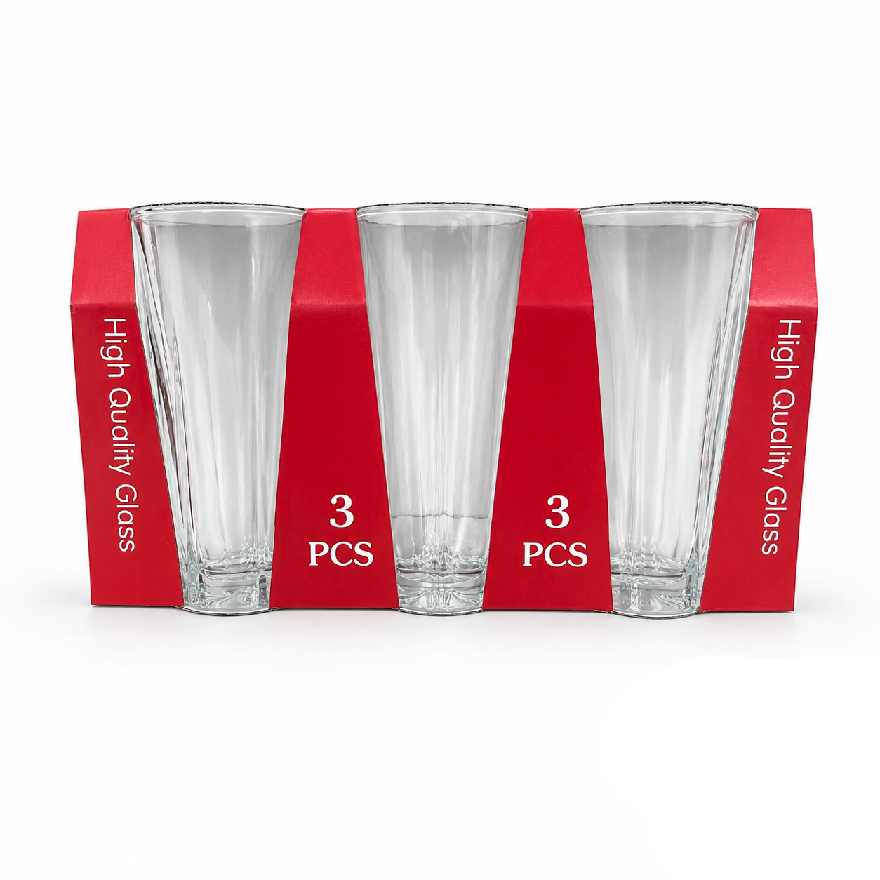 Paquete  de 3 vasos de vidrio grueso