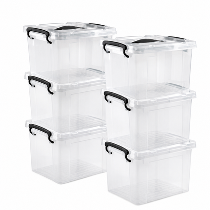 6 Cajas de Almacenamiento transparentes 6 litros