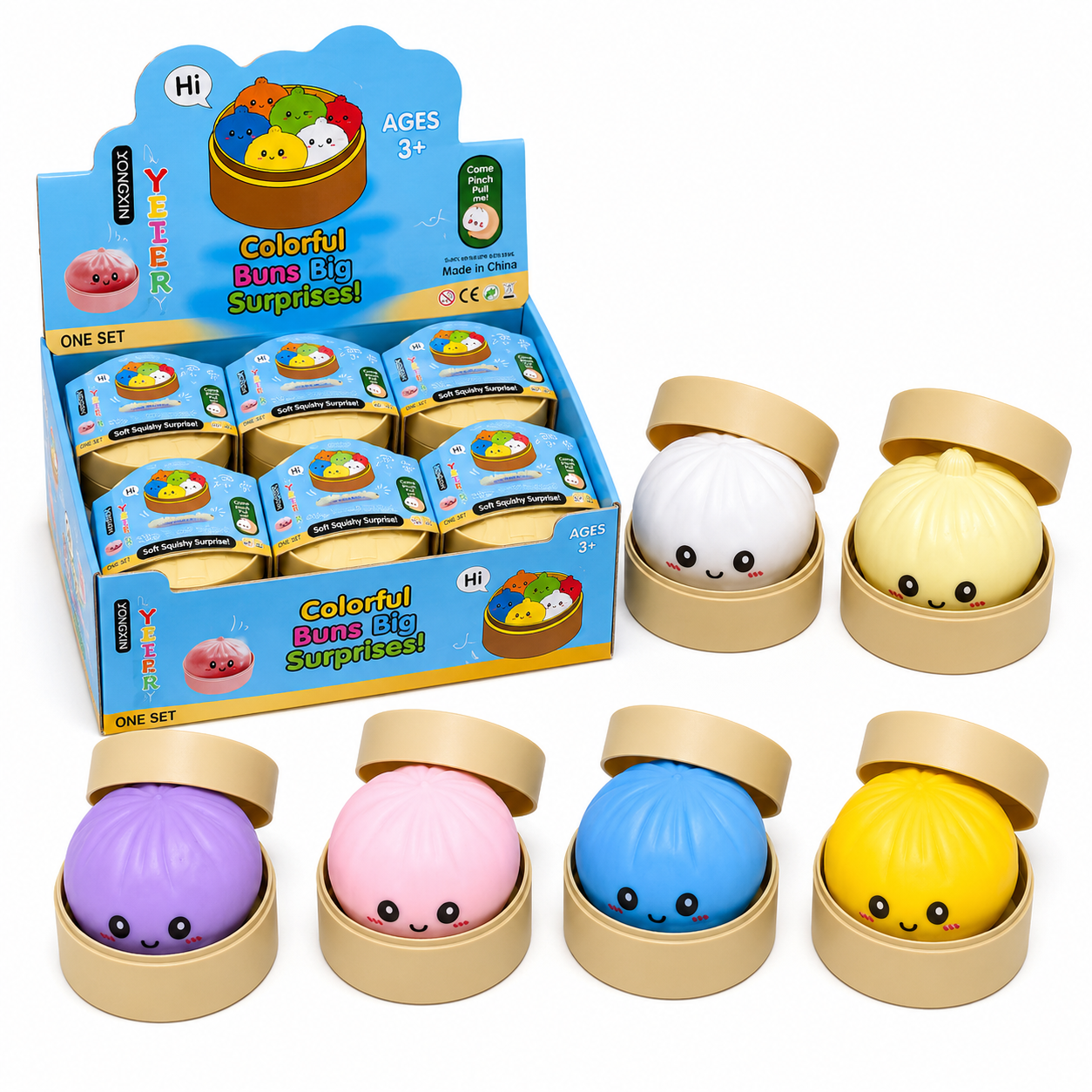 Juguete Squishy Panecitos Sorpresa en Display Kwaii