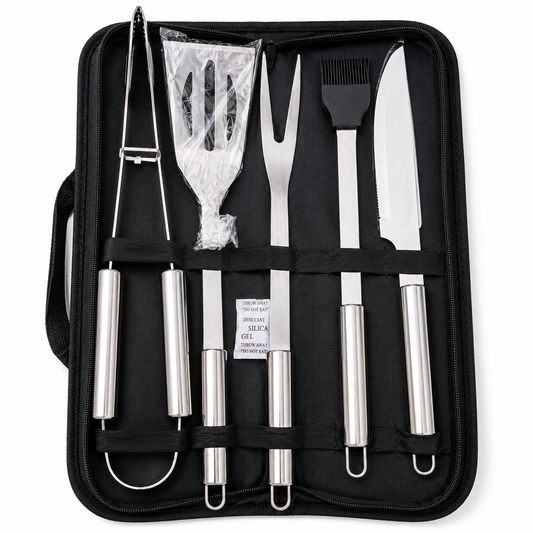 Set de utensilios acero inoxidable para asador