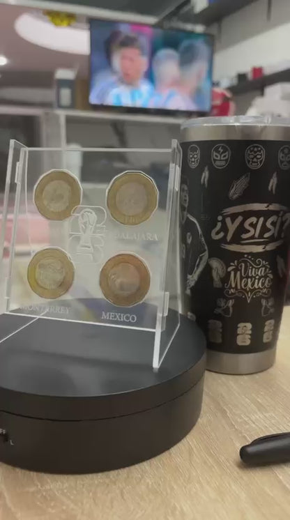 6 Exhibidor Porta monedas del mundial Acrilico