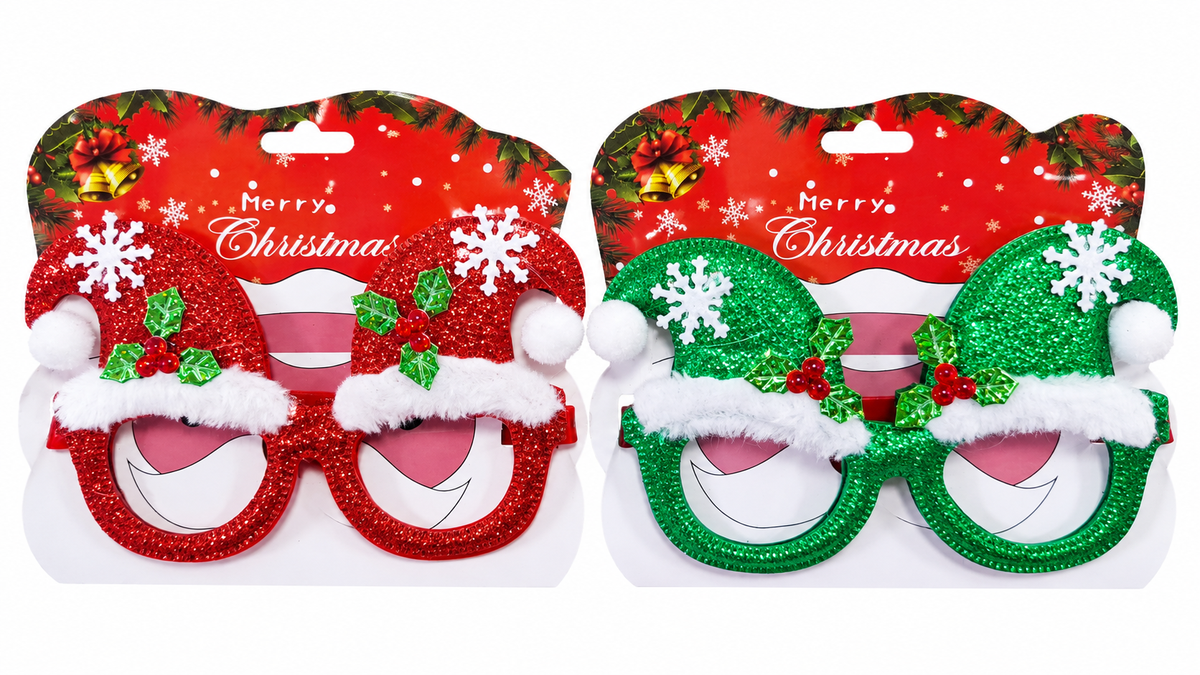 Lentes de gorritos navideños