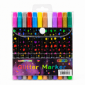 MARCADOR GLITTER DISEÑO / 12 PZA
