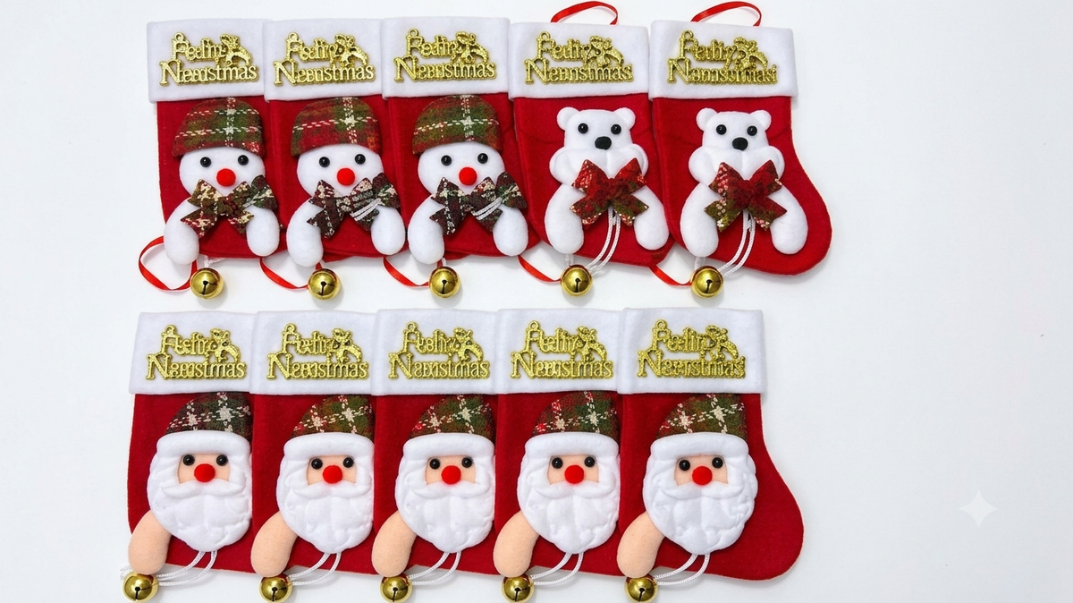 Docena botas colgantes navideñas