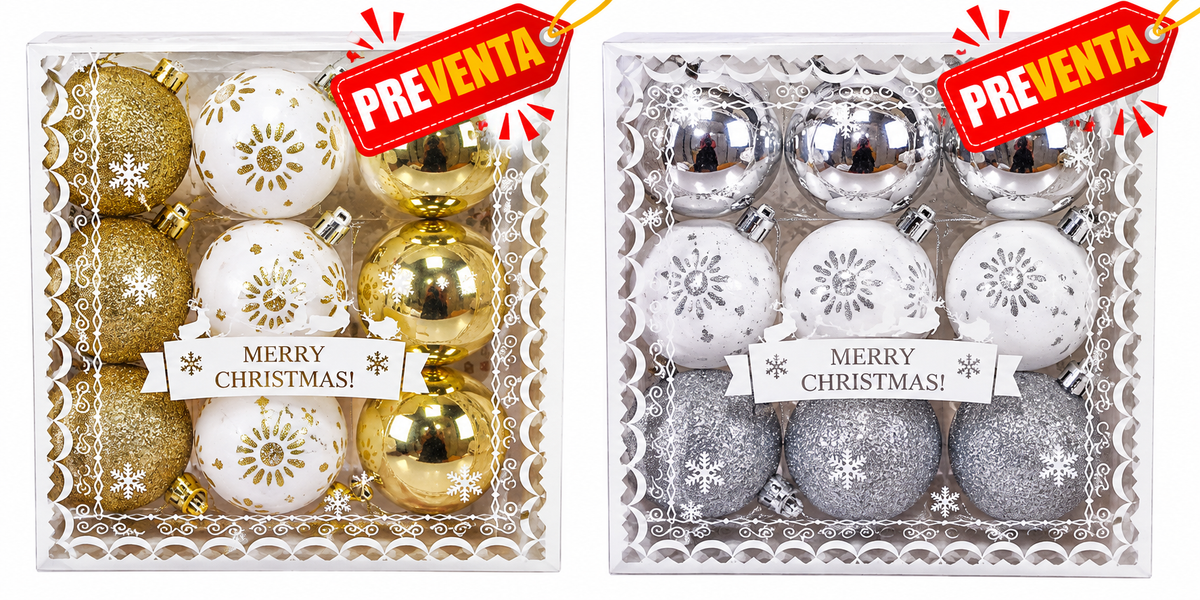 Esferas navideñas 12 pcs
